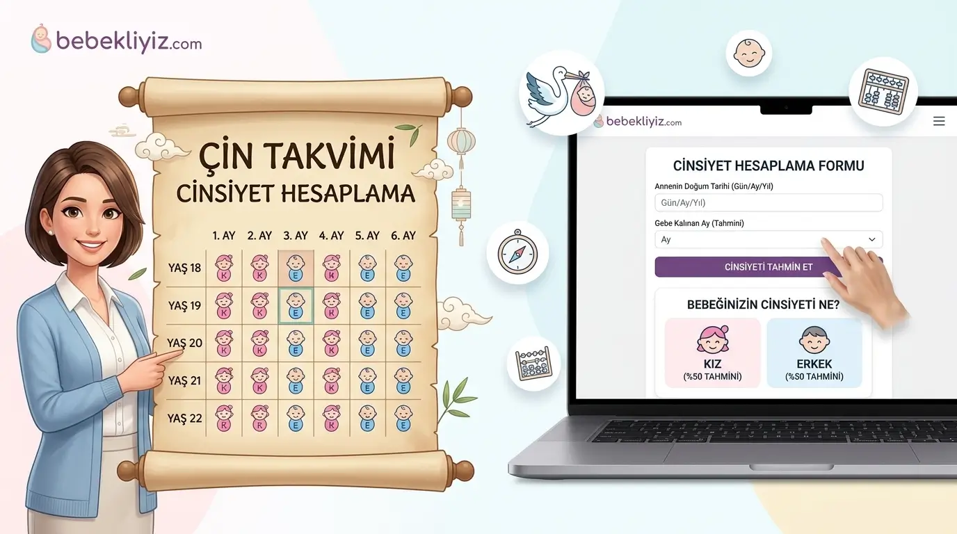 Çin takvimi cinsiyet hesaplama, bebek cinsiyet tahmini ve güncel Çin takvimi tablosu görseli